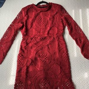 Fashion nova red crochet dress